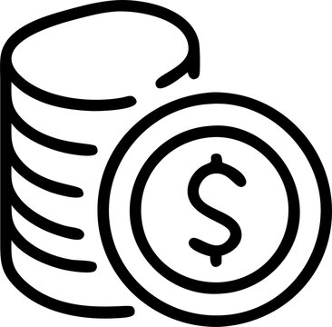 dinero monedas, icon outline