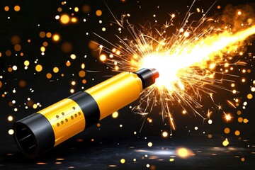 Sparkler Cannon With Golden Sparks
