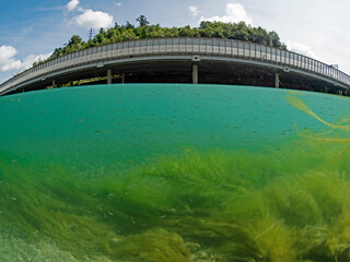Above and below the River Reuss, Lucerne Switzerland