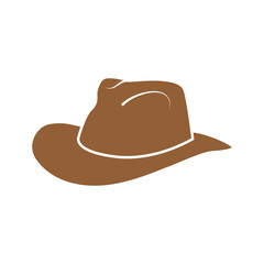 Cowboy hat western icon. Sheriff cowboy cartoon icon illustration logo