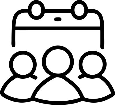 black line art calendar and people clip art preview