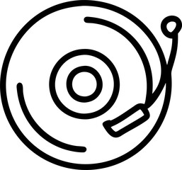 vinyl record disc, icon outline