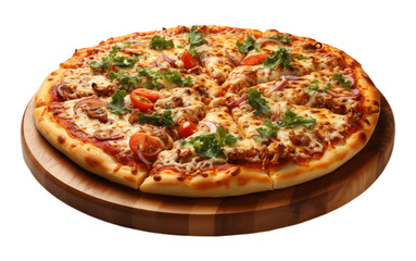 pizza serving, cut out design with transparent background, generative ai