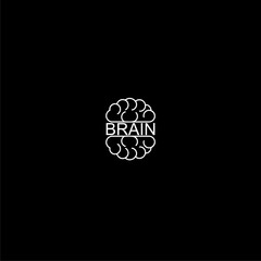 Brain word icon isolated on dark background