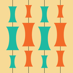 1950 mid century modern pattern, 50s Mid Century Modern Pattern, vector seamless pattern