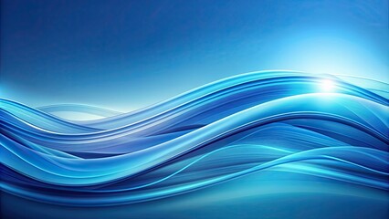Fototapeta premium Abstract blue wave background with flowing lines and gradient colors, blue, abstract, wave, background, flowing, lines, gradient