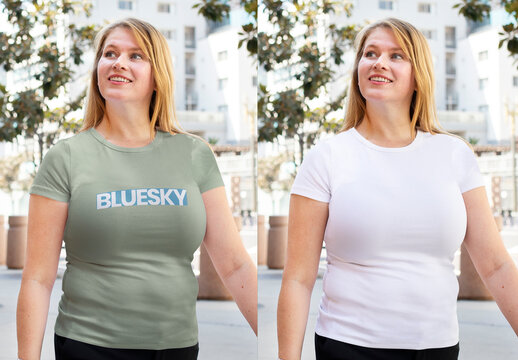 Apparel Plus Size Women Tshirt Mockup