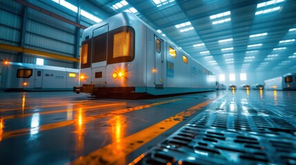 Fototapeta premium Train In A Factory