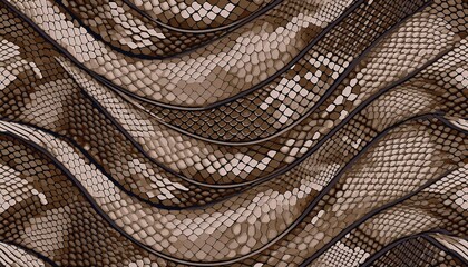 Fototapeta premium 動物の皮膚模様を特徴とするシームレスなフラットデザインのパターン／パイソン