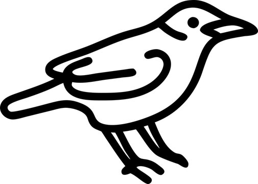 recommend clip art: common blackbird, icon outline