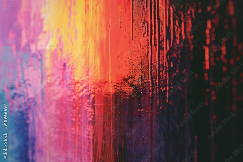 Poster a detailed view of a vibrant artwork featuring a kaleidoscope of colors and patterns