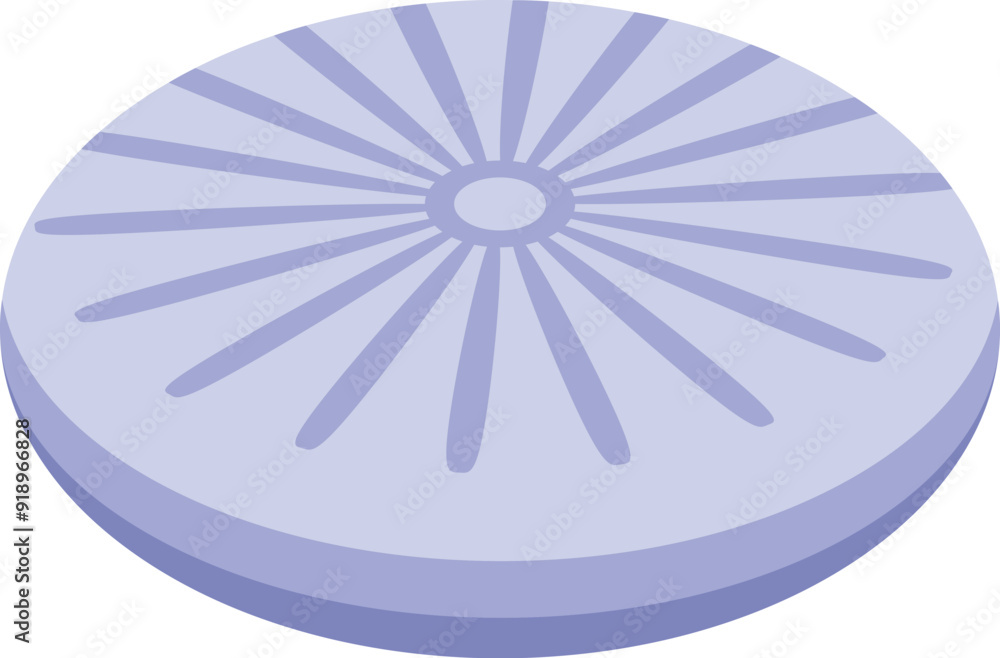 Poster round button with lines spreading from the center is being pressed