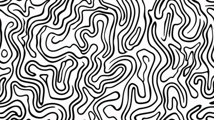 A seamless design featuring disordered wavy strokes and abstract doodles.