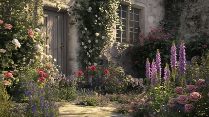 Naklejka premium Cottage Garden Charm