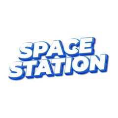 3d space station text poster