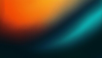 Fototapeta premium Teal orange black color gradient background, grainy texture effect, poster banner backdrop design. Generated image