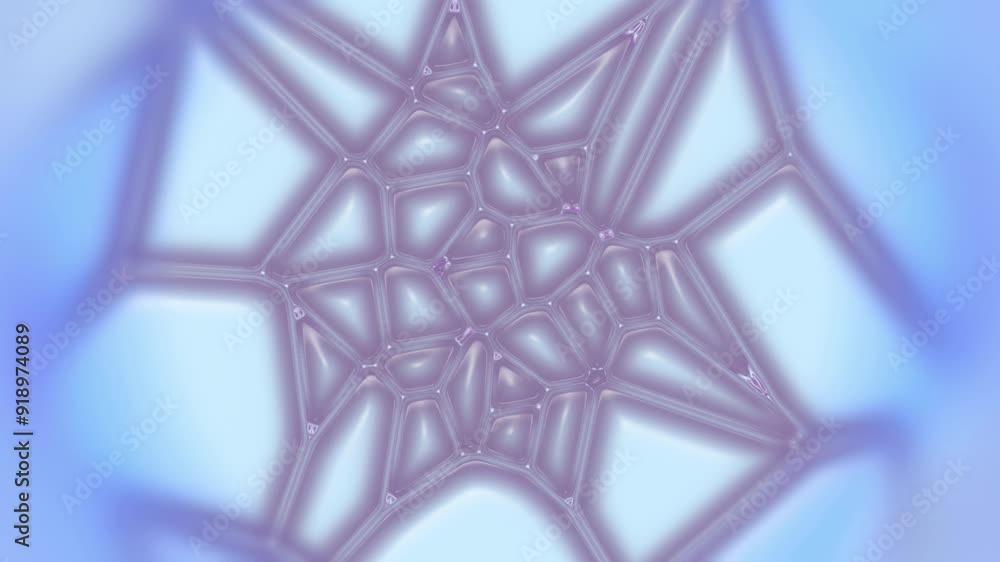 Aufkleber 3d rendering loop animation of fractal crystalline colorful pattern 4K