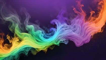 Obraz premium The gradient background is a combination of purple, orange and green. spirit concept. Generate AI
