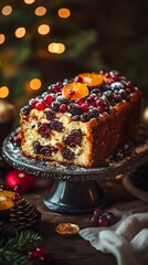 Delicious Homemade Fruitcake, Packed with Candied Fruits and Spices