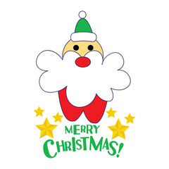 Merry Christmas Design in Vector Style Illustration on a White Background
