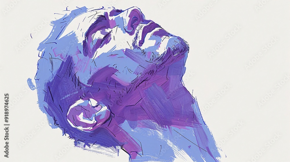 Poster a vibrant abstract portrait capturing a man's face with expressive brush strokes and dynamic color t