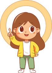 A cartoon holding a alphabet white background