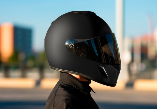 Motorcycle Helmet Mockup With Generative AI