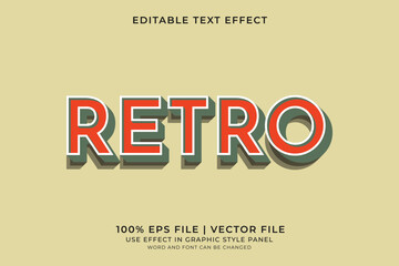 3D Retro Vintage Text effect editable vector