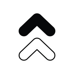arrow up glyph icon with white background vector stock illustration