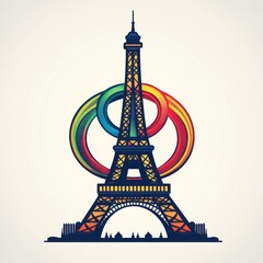 pairs Olympics vector sports logo  " ai generator "