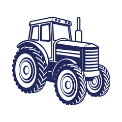 Farm tractor silhouette Vector design illustration template