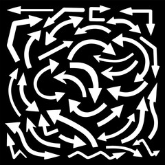 Hand drawn arrow vector icons set. Sketch arrow design for business plan and education