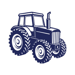 Farm tractor silhouette Vector design illustration template