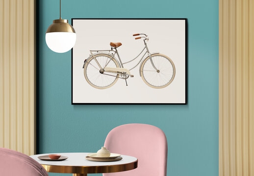 Interior Dining Room Photo Frame Mockup