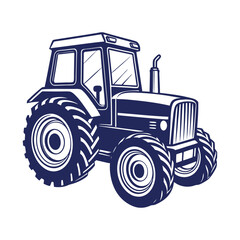 Farm tractor silhouette Vector design illustration template