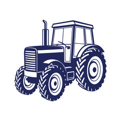 Farm tractor silhouette Vector design illustration template