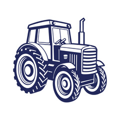 Farm tractor silhouette Vector design illustration template