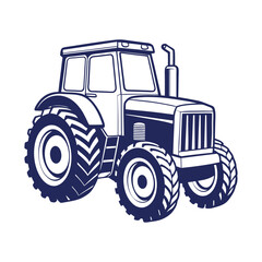 Farm tractor silhouette Vector design illustration template