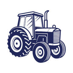 Farm tractor silhouette Vector design illustration template