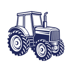 Farm tractor silhouette Vector design illustration template