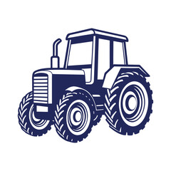 Farm tractor silhouette Vector design illustration template