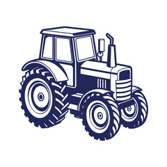 Farm tractor silhouette Vector design illustration template