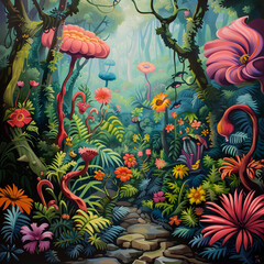 Colorful art of jungle