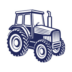 Farm tractor silhouette Vector design illustration template