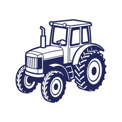 Farm tractor silhouette Vector design illustration template