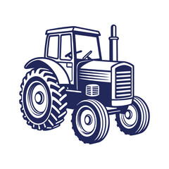 Farm tractor silhouette Vector design illustration template