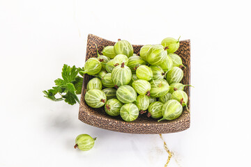 Sweet ripe gooseberries in the bowl