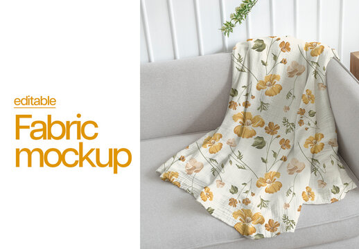 Throw Blanket Mockup
