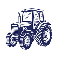 Farm tractor silhouette Vector design illustration template