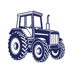 Farm tractor silhouette Vector design illustration template
